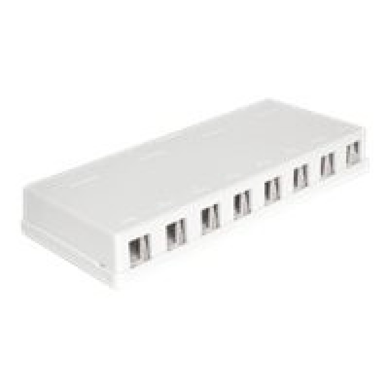 Delock Keystone Surface Mounted Box - Kryt zásuvné jednotky - bílá - 8 portů