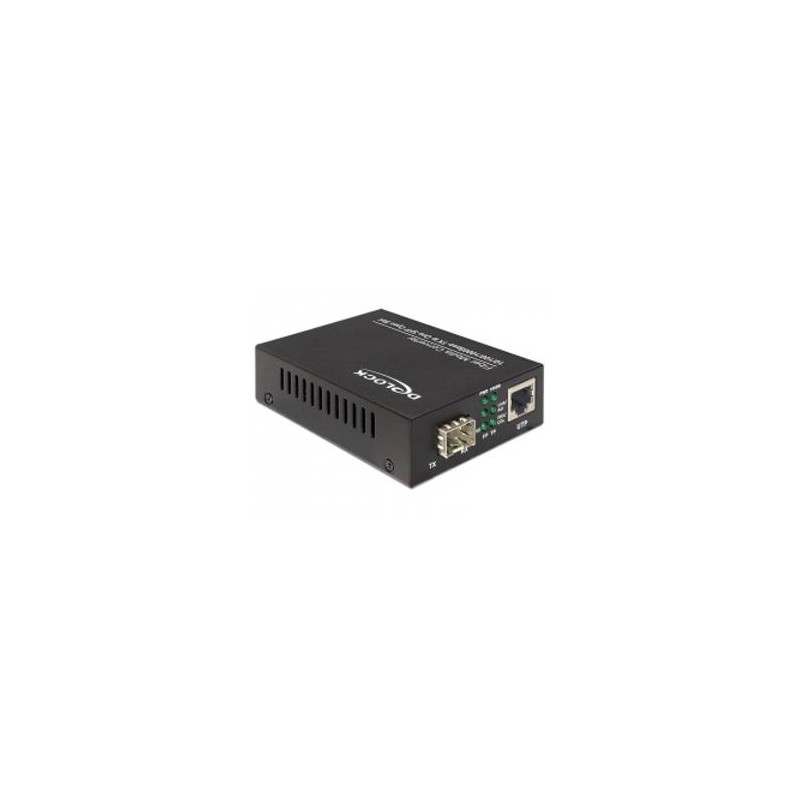 Delock Media Converter 1000Base-T to SFP - Konvertor médií s optickými vlákny - 1GbE - 10Base-T, 1000Base-LX, 1000Base-SX