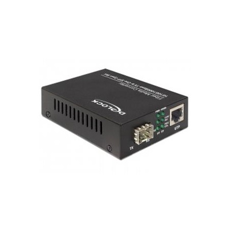 Delock Media Converter 1000Base-T to SFP - Konvertor médií s optickými vlákny - 1GbE - 10Base-T, 1000Base-LX, 1000Base-SX