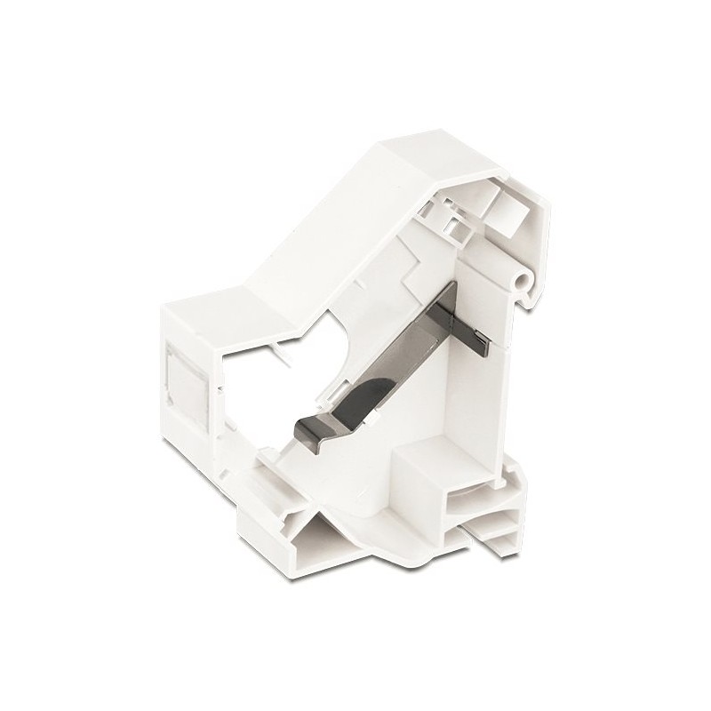Delock Keystone Mounting for DIN rail shielded - Zásuvka pro montáž na DIN lištu - bílá - 1 port