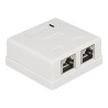 Delock Modular Wall - Zásuvka pro povrchovou montáž - CAT 6 - STP - RJ-45 X 2 - bílá