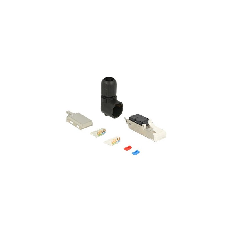 Delock - Síťový konektor - RJ-45 (M) úhlový - 5.8 cm - STP - CAT 6a