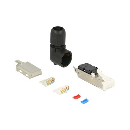 Delock - Síťový konektor - RJ-45 (M) úhlový - 5.8 cm - STP - CAT 6a