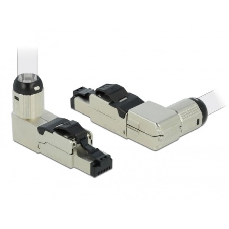 Delock - Síťový konektor - RJ-45 (M) úhlový - STP - CAT 6a - bootovaný