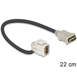 Delock Keystone Module HDMI female HDMI female 110° with cable - HDMI kabel - HDMI se zdířkami (female) do HDMI se zdířkami