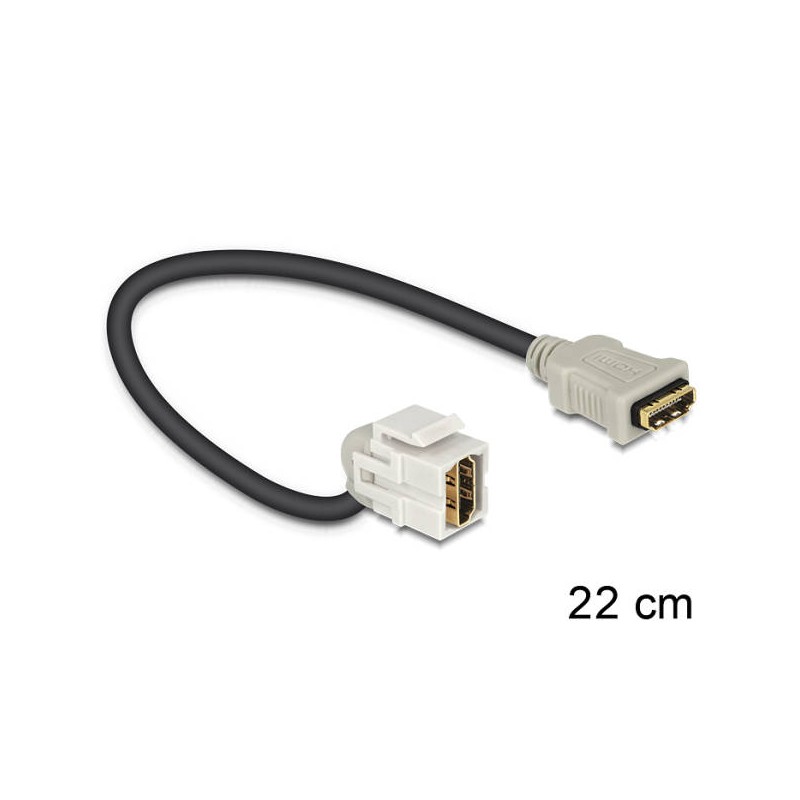 Delock Keystone Module HDMI female HDMI female 110° with cable - HDMI kabel - HDMI se zdířkami (female) do HDMI se zdířkami