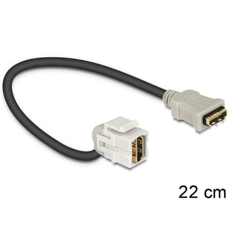 Delock Keystone Module HDMI female HDMI female 110° with cable - HDMI kabel - HDMI se zdířkami (female) do HDMI se zdířkami