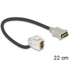 Delock Keystone Module HDMI female HDMI female 110° with cable - HDMI kabel - HDMI se zdířkami (female) do HDMI se zdířkami