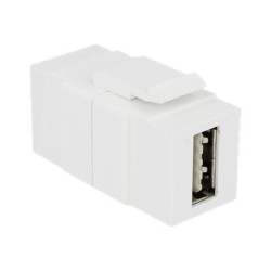 Delock Keystone module - USB adaptér - USB (F) do USB (F) - USB 2.0 - reverzibilní konektor A - bílá