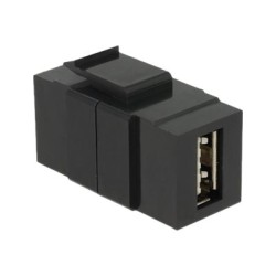 Delock Keystone module - USB adaptér - USB (F) do USB (F) - USB 2.0 - reverzibilní konektor A - černá