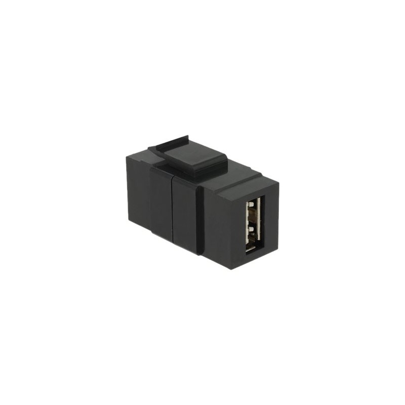 Delock Keystone module - USB adaptér - USB (F) do USB (F) - USB 2.0 - reverzibilní konektor A - černá