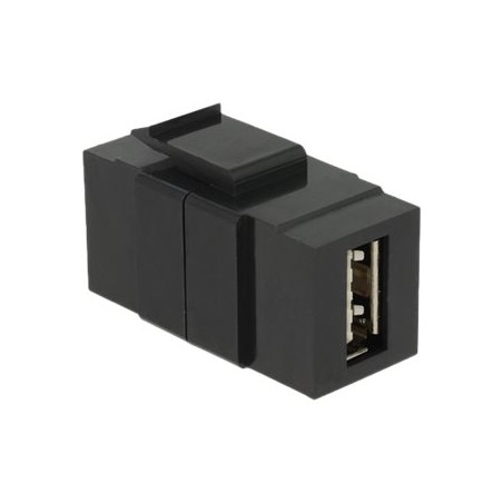 Delock Keystone module - USB adaptér - USB (F) do USB (F) - USB 2.0 - reverzibilní konektor A - černá