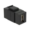 Delock Keystone module - USB adaptér - USB (F) do USB (F) - USB 2.0 - reverzibilní konektor A - černá