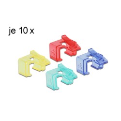Delock Repair Clip Set 1 - Svorka pro opravu síťového konektoru - modrá, žlutá, červená, zelená (balení 40)