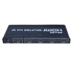 PremiumCord HDMI splitter 1-4 portů kovový s napájecím adaptérem, 3D, FULL HD