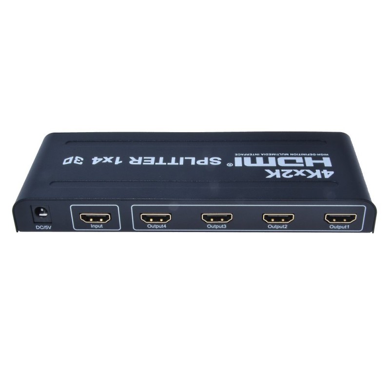 PremiumCord HDMI splitter 1-4 portů kovový s napájecím adaptérem, 3D, FULL HD