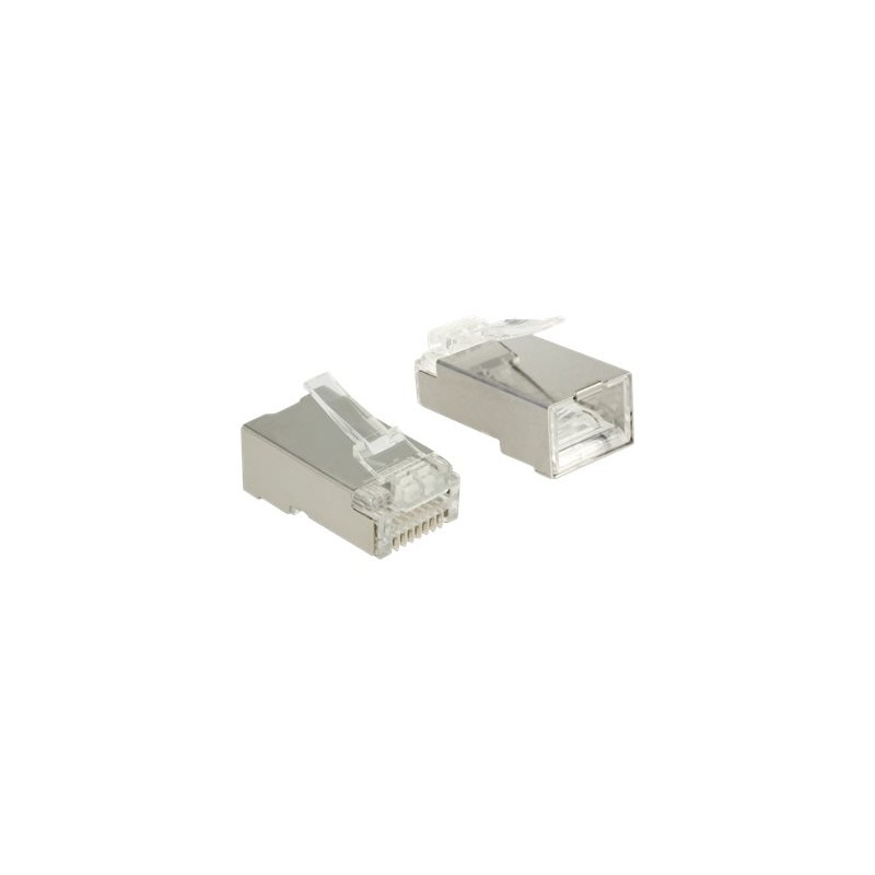 Delock - Sítový konektor - RJ-45 (M) - UTP - 5 - 6.5 mm - CAT 5e - pruhledná (balení 20)