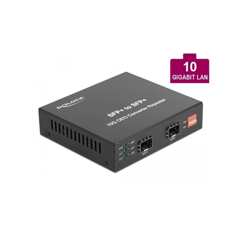 Delock Media Converter 10GBase-R SFP+ to SFP+ - Konvertor síťových médií - 10GbE - 10GBase-R - SFP+ / SFP+