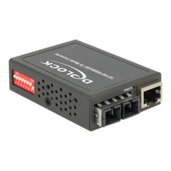 Delock Gigabit Ethernet Media Converter - Konvertor médií s optickými vlákny - 1GbE - 10Base-T, 1000Base-LX, 100Base-TX