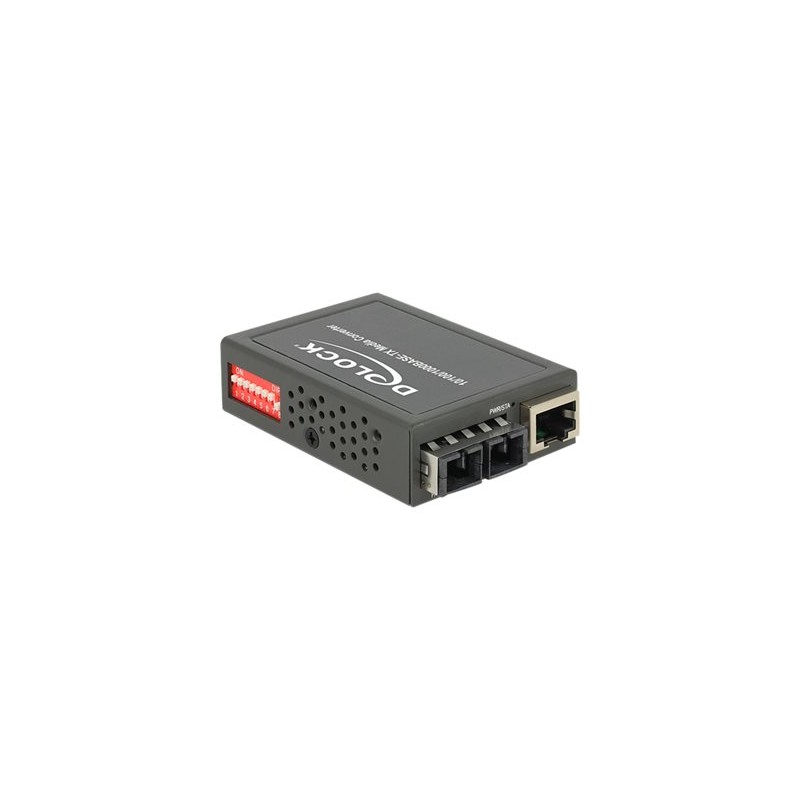 Delock Gigabit Ethernet Media Converter - Konvertor médií s optickými vlákny - 1GbE - 10Base-T, 1000Base-LX, 100Base-TX