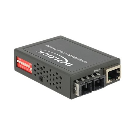 Delock Gigabit Ethernet Media Converter - Konvertor médií s optickými vlákny - 1GbE - 10Base-T, 1000Base-LX, 100Base-TX