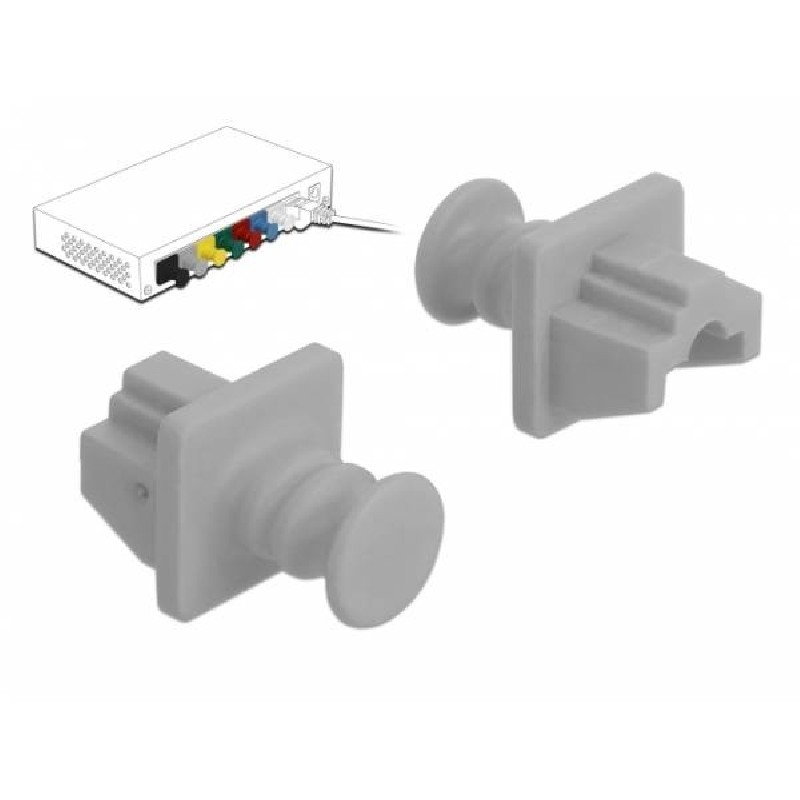 Delock for RJ45 - Krytka proti prachu - šedá (balení 10)