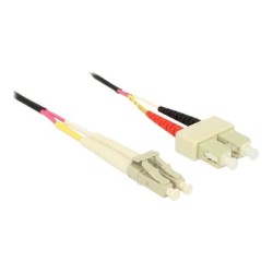 Delock - Síťový kabel - multirežim LC (M) do SC několik režimů (M) - 0.5 m - 1.8 mm - optické vlákno - 50 / 125 mikron - OM4