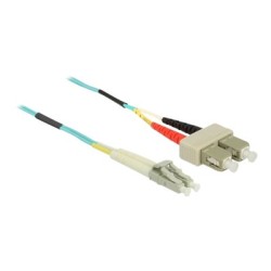 Delock - Sítový kabel - multirežim LC (M) do SC nekolik režimu (M) - 0.5 m - 1.8 mm - optické vlákno - 50 / 125 mikron - OM3