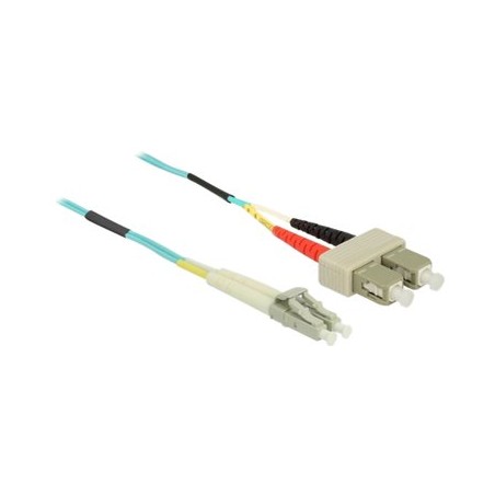 Delock - Sítový kabel - multirežim LC (M) do SC nekolik režimu (M) - 0.5 m - 1.8 mm - optické vlákno - 50 / 125 mikron - OM3