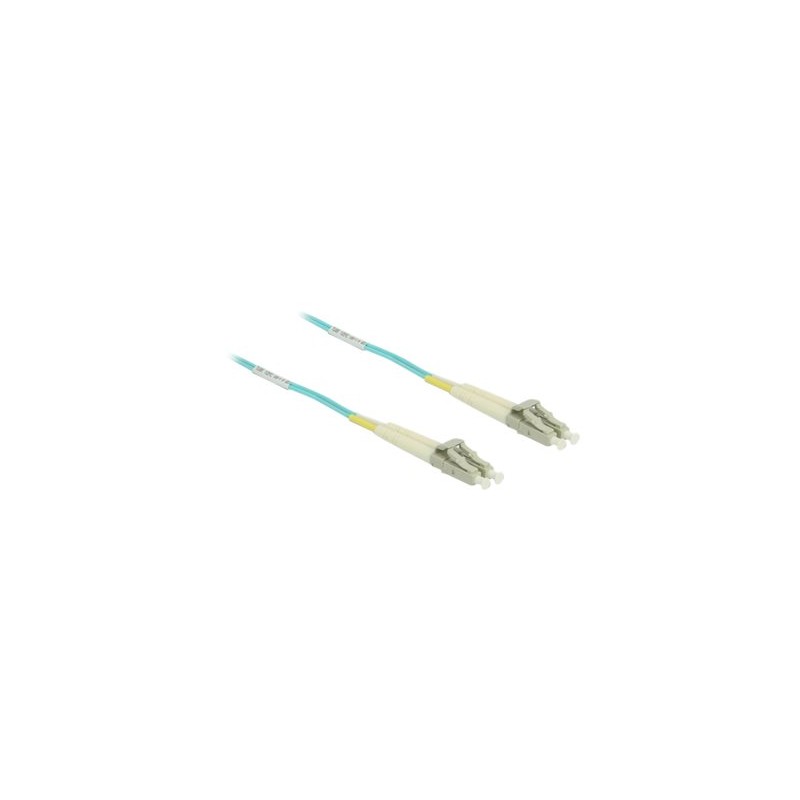 Delock - Síťový kabel - multirežim LC (M) do multirežim LC (M) - 0.5 m - 1.8 mm - optické vlákno - 50 / 125 mikron - OM3 - vodě