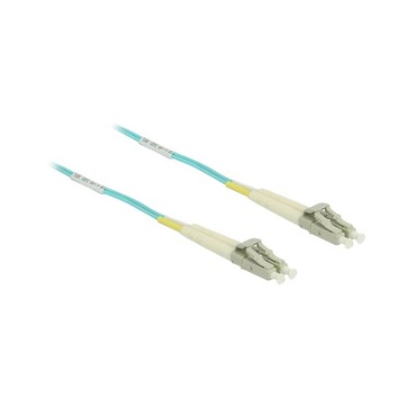 Delock - Síťový kabel - multirežim LC (M) do multirežim LC (M) - 0.5 m - 1.8 mm - optické vlákno - 50 / 125 mikron - OM3 - vodě