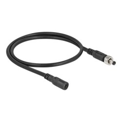 Delock - Prodlužovací šňůra - DC jack 5,5 x 2,1 mm (F) do DC jack 5,5 x 2,1 mm (M) šroubovací - 30 V - 2 A - 50 cm - černá