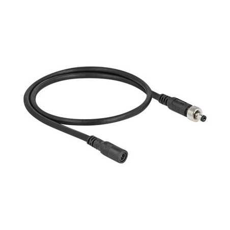 Delock - Prodlužovací šňůra - DC jack 5,5 x 2,1 mm (F) do DC jack 5,5 x 2,1 mm (M) šroubovací - 30 V - 2 A - 50 cm - černá
