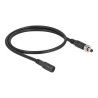 Delock - Prodlužovací šňůra - DC jack 5,5 x 2,1 mm (F) do DC jack 5,5 x 2,1 mm (M) šroubovací - 30 V - 2 A - 50 cm - černá