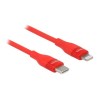 Delock - Kabel Lightning - 24 pin USB-C s piny (male) do Lightning s piny (male) - 50 cm - červená - podpora Power Delivery