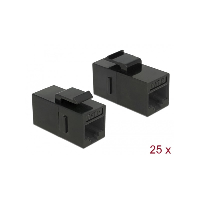 Delock Keystone Module RJ45 jack RJ45 jack Cat.6 UTP - Modul - CAT 6 - UTP - RJ-45 - cerná (balení 25)
