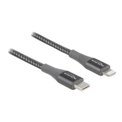 Delock - Kabel Lightning - 24 pin USB-C s piny (male) do Lightning s piny (male) - 2 m - šedá