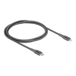 Delock - Kabel Lightning - 24 pin USB-C s piny (male) do Lightning s piny (male) - 1 m - šedá
