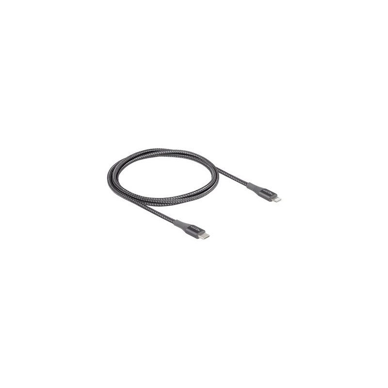 Delock - Kabel Lightning - 24 pin USB-C s piny (male) do Lightning s piny (male) - 1 m - šedá