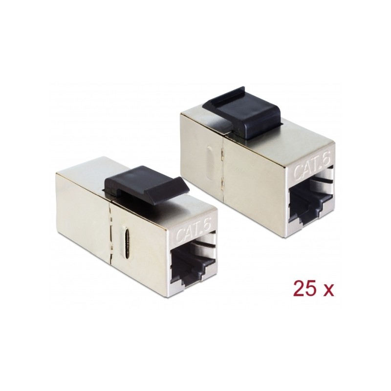Delock Keystone Module RJ45 jack RJ45 jack Cat.6 compact - Modul - CAT 6 - STP - RJ-45 - cerná (balení 25)