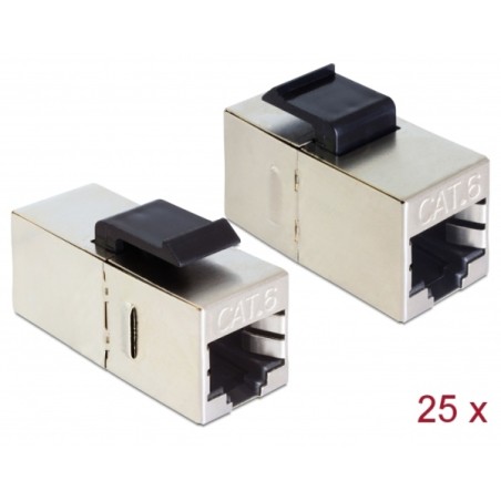 Delock Keystone Module RJ45 jack RJ45 jack Cat.6 compact - Modul - CAT 6 - STP - RJ-45 - cerná (balení 25)