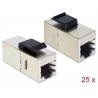 Delock Keystone Module RJ45 jack RJ45 jack Cat.6 compact - Modul - CAT 6 - STP - RJ-45 - cerná (balení 25)