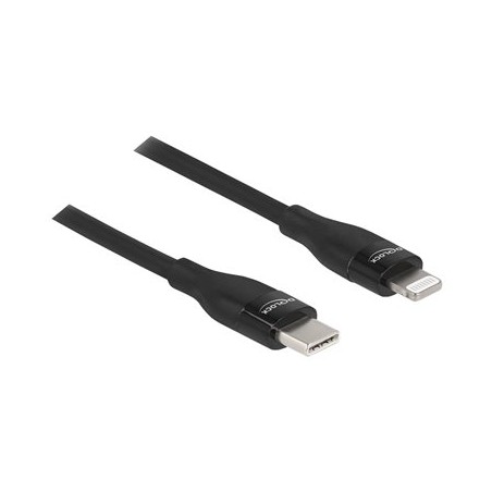 Delock - Kabel Lightning - 24 pin USB-C s piny (male) do Lightning s piny (male) - 1 m - černá - podpora Power Delivery
