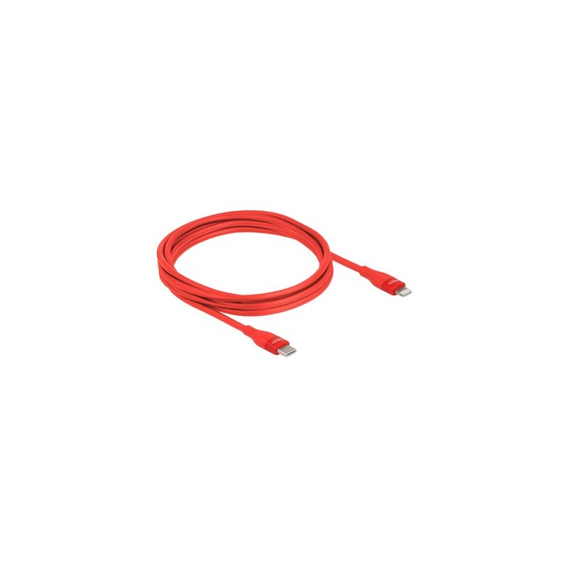 Delock - Kabel Lightning - 24 pin USB-C s piny (male) do Lightning s piny (male) - 2 m - červená - podpora Power Delivery