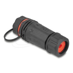 Delock - Síťový propojovací kabel - RJ-45 (F) do RJ-45 (F) - STP - CAT 6a - černá, červená