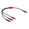 Delock 3 in 1 - Kabel pouze pro nabíjení - 24 pin USB-C s piny (male) do Micro USB typ B, Lightning, 24 pin USB-C s piny… 86710