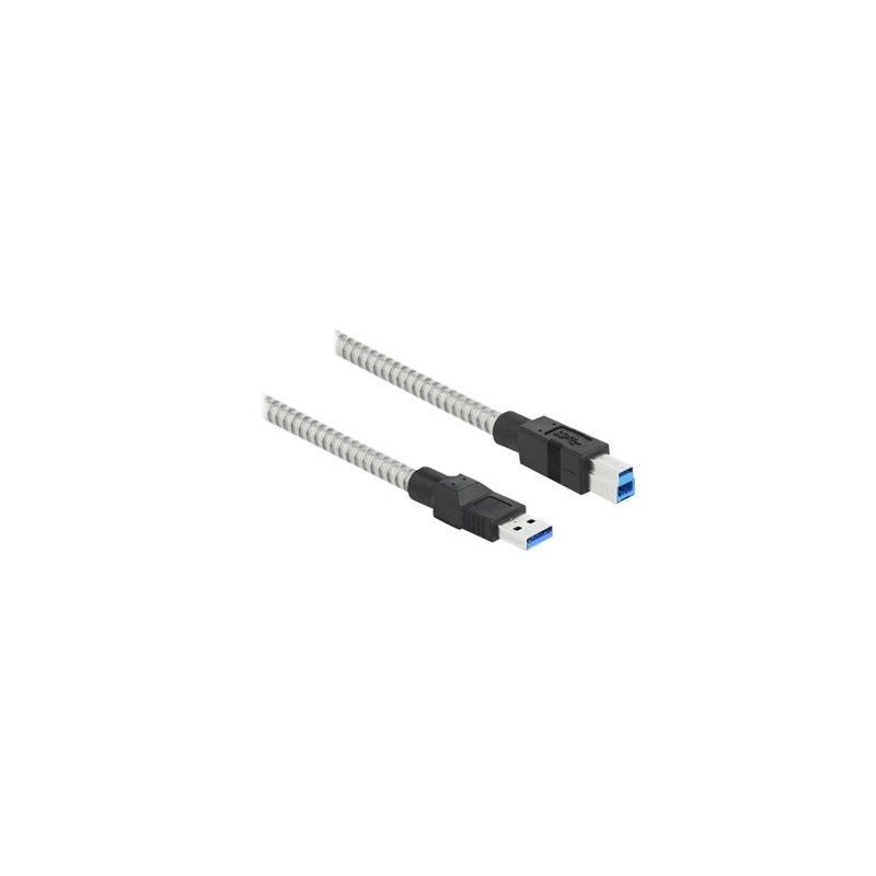 Delock - Kabel USB - USB typ A (M) do USB Type B (M) - USB 3.2 Gen 1 - 1 m - stríbrná