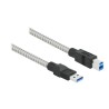 Delock - Kabel USB - USB typ A (M) do USB Type B (M) - USB 3.2 Gen 1 - 1 m - stríbrná
