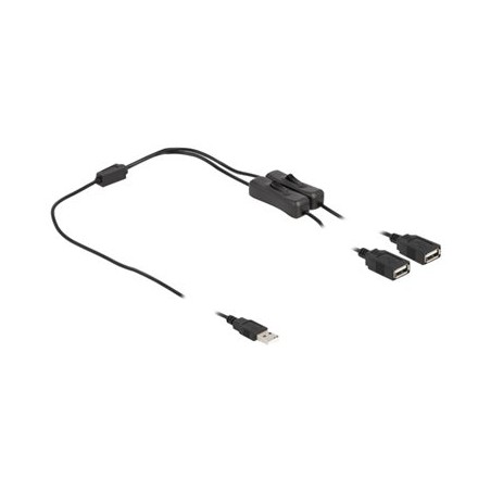 Delock - Separátor k napájení - USB (M) do USB (F) - 5 V - 2 A - 1 m - černá