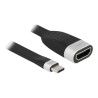 Delock - Video adaptér - 24 pin USB-C s piny (male) do HDMI se zdířkami (female) - 13.5 cm - černá, stříbrná - podporuje 4K
